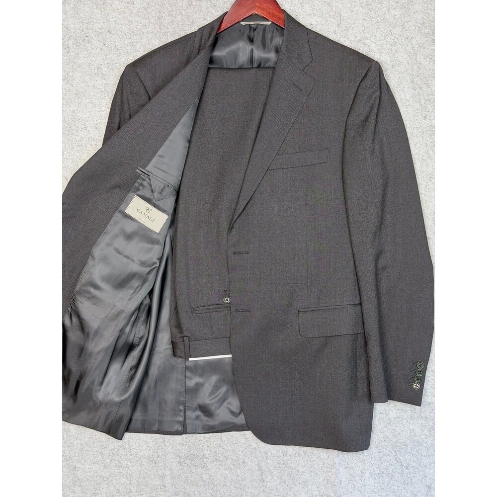MSRP $2650 Recent Canali 1934 44L 36W Charcoal Gray 100% Wool 2 Piece Suit